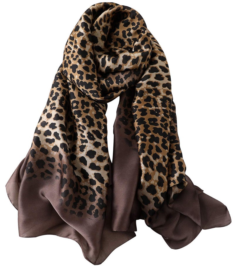 NUWEERIR Womens 100% Large Mulberry Silk Scarf Long Satin Scarf Fashion Lightweight Wraps